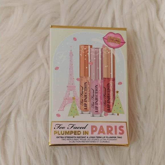 💋FIRM! NWT TOO FACED PLUMPED IN PARIS LIP INJECTION TRIO  BOX SET (LAST ONE AVA - Picture 2 of 7